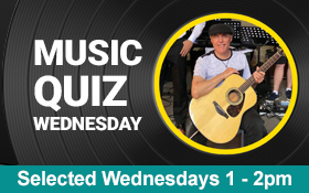 Image of Join us for a fab 1 hour Music Quiz on Wednesdays.