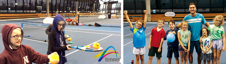 Image of Blind Tennis for Juniors aged 5-15 at the National Tennis Centre. Join in.