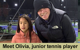 Image of Olivia loves her sport and especially enjoys the challenge of tennis.