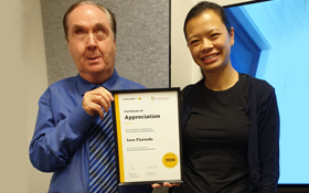 Image of Appreciation award presented to our valued Treasurer, Jane Florindo.