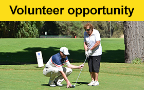 Image of Join us as a Blind Golf caddy. Support someone with vision loss to play golf.