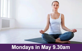Image of Join us for Zoom Yoga classes on Monday at 9.30am.