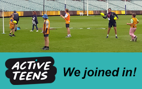 Image of AFL Hawks Blind Footy Holiday Clinic. We joined in!